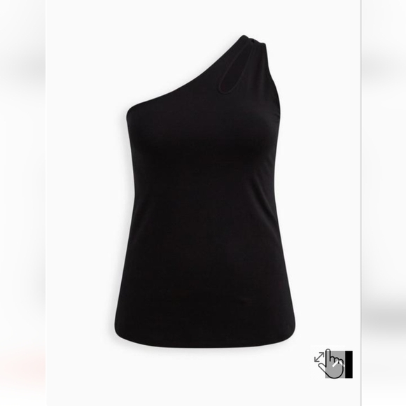 Torrid Foxy One Shoulder Cutout Top, subtly sexy, plus size 5x,  black - Picture 5 of 6